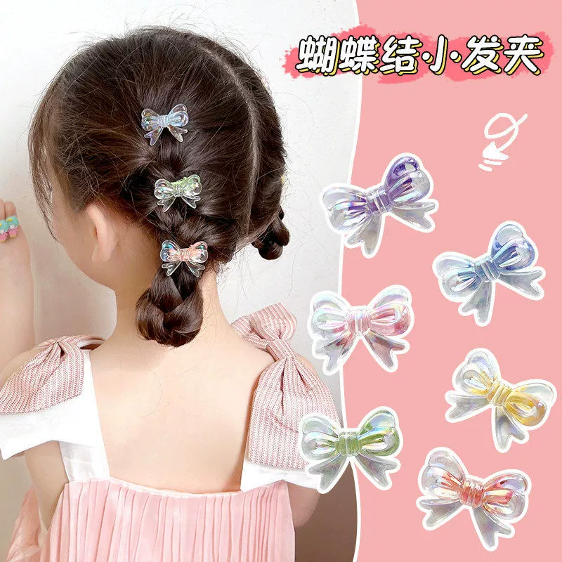 Симпатичные детские банты маленькие царапины прозрачные боковые челки