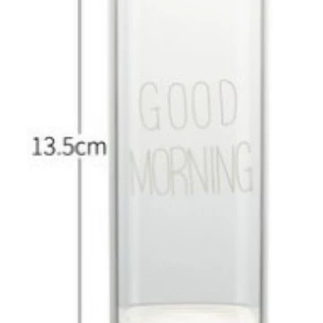 Square Borosilicate Glass Cup, 301–400 ml, Large Capacity Transparent Breakfast Mug