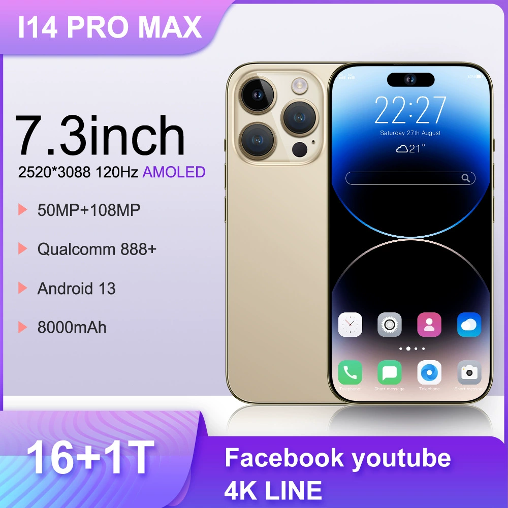 Android-смартфон I14 Pro Max, 16 ГБ + 1 ТБ, глобальные варинты регистрации (EU/US/UK/AU)