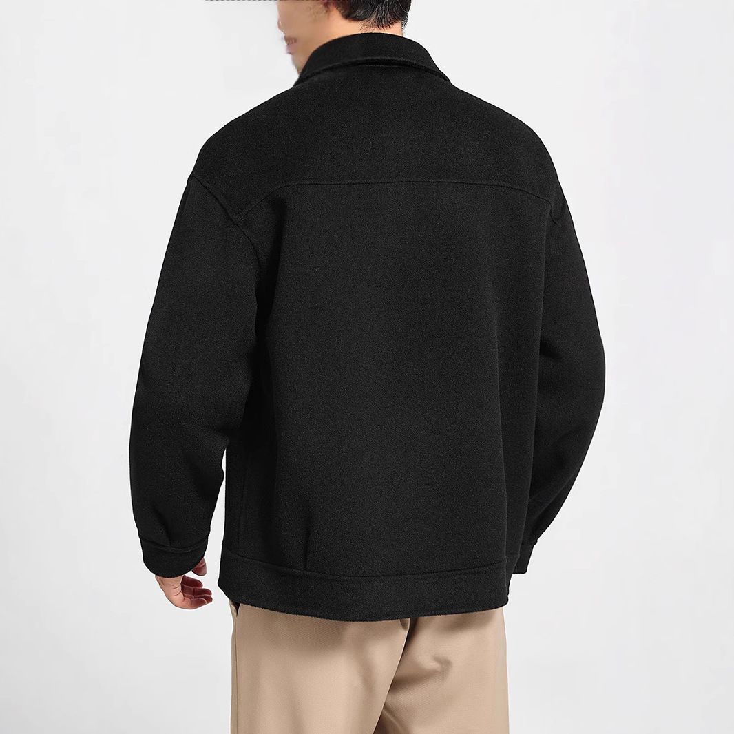 Otoño y invierno de hombre de doble cara 100 chaqueta de lana nizi chaqueta de solapa suelta cuello corto chaqueta de cachemira personalizada