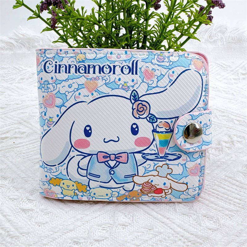 Polyurethane short wallet, card holder, with buttons