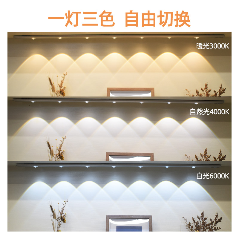 led intelligent human body induction light strip cat eye hill corrugated light cabinet light entrance cabinet wardrobe light charging light strip
