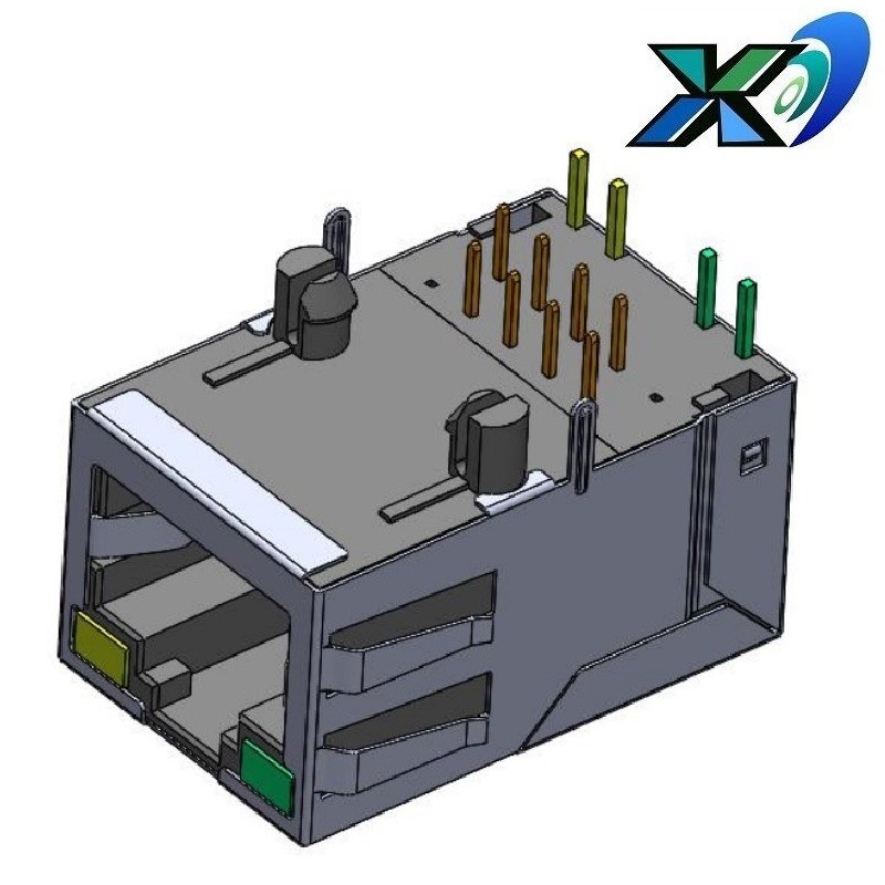 厂销RJ45带灯母座卧式  RJ45插孔带灯 RJ45电脑网络插口 RJ45插座
