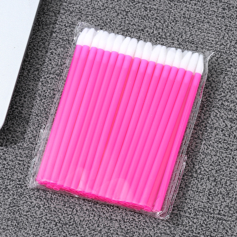 Pinceles flocados para labial 50 piezas de plástico y nylon con mango corto para maquillaje de labios image 9