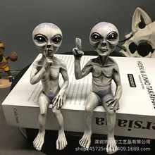 现货跨境外星人树脂搞怪小矮人天使树脂摆件园林装饰圣诞工厂万圣