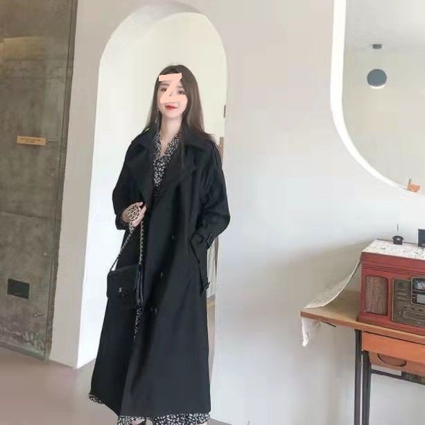 今年流行风衣2025新款秋装坠感中长款外套女过膝气质女神范英伦风|undefined