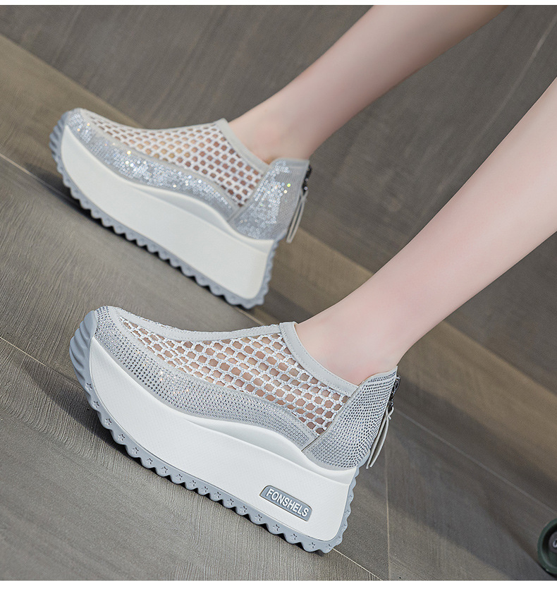 Giày sneaker nữ chunky đế dày mũi tròn lưới thoáng khí phong cách thể thao — M2839 màu xanh, M 2839m màu, M2839 màu đen, M2839 màu tím chi tiết 13