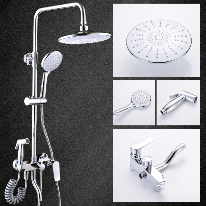 Household All-copper Multifunctional Shower Head With Four-speed Booster Shower Head Concealed Wall-mounted Shower Head Set