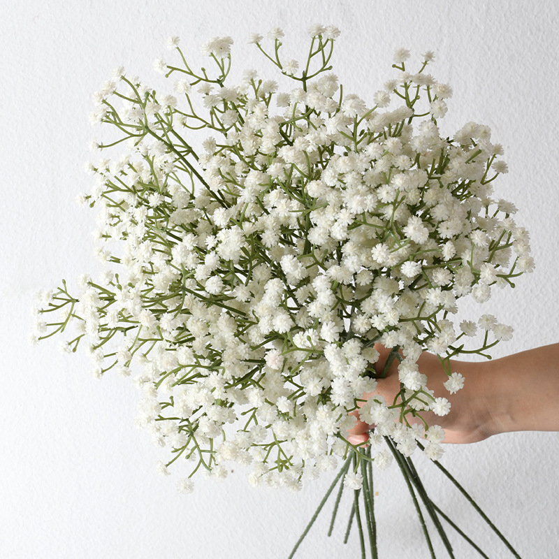 Simulación de 3 horquillas de mano de goma suave de novia mano de palo decoración de flores accesorios de fotografía de la sala de estar flores falsas flores artificiales transfronterizas
