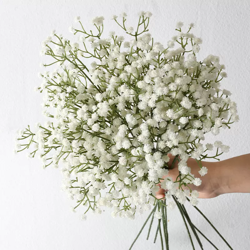 仿真满天星3叉手感软胶新娘手棒花装饰摄道具客厅假花跨境人造花