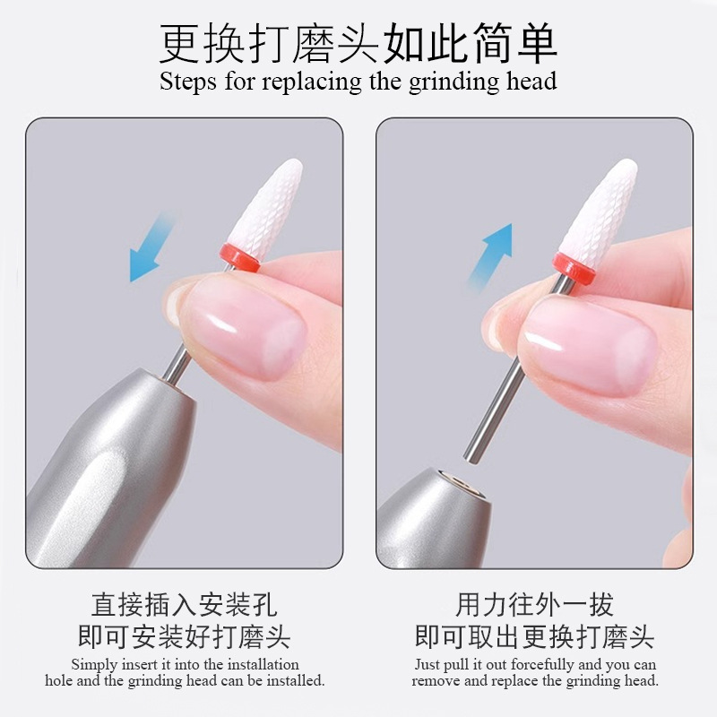 Enchufe de amolador de uñas velocidad ajustable lápiz de amolador de uñas pulido descargador de uñas amolador de uñas eléctrico manicure