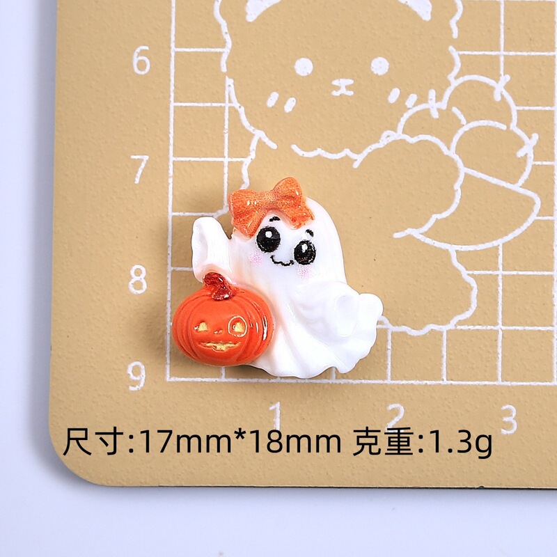 クリエイティブハロウィンカボチャゴースト手作り diy クリーム接着剤樹脂アクセサリー小さなアクセサリージュエリー材料パッケージ卸売|undefined