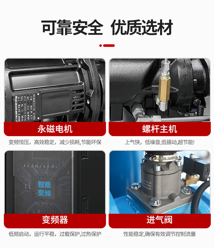 Jerry Hao Mobile Screw Air Pump Auto Repair Real Stone Paint Air Gun Spray Paint Integrated Screw Air Compressor Factory Direct Sale