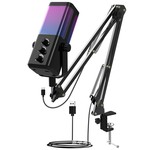 M7悬臂支架款直播麦克风  USB电脑手机录音RGB电竞游戏话筒