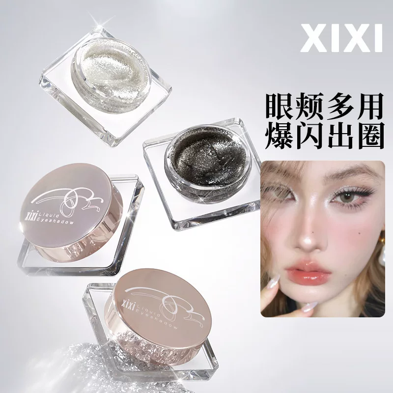Makeup primer, eye shadow, shiny nail sequins, brightening highlighter