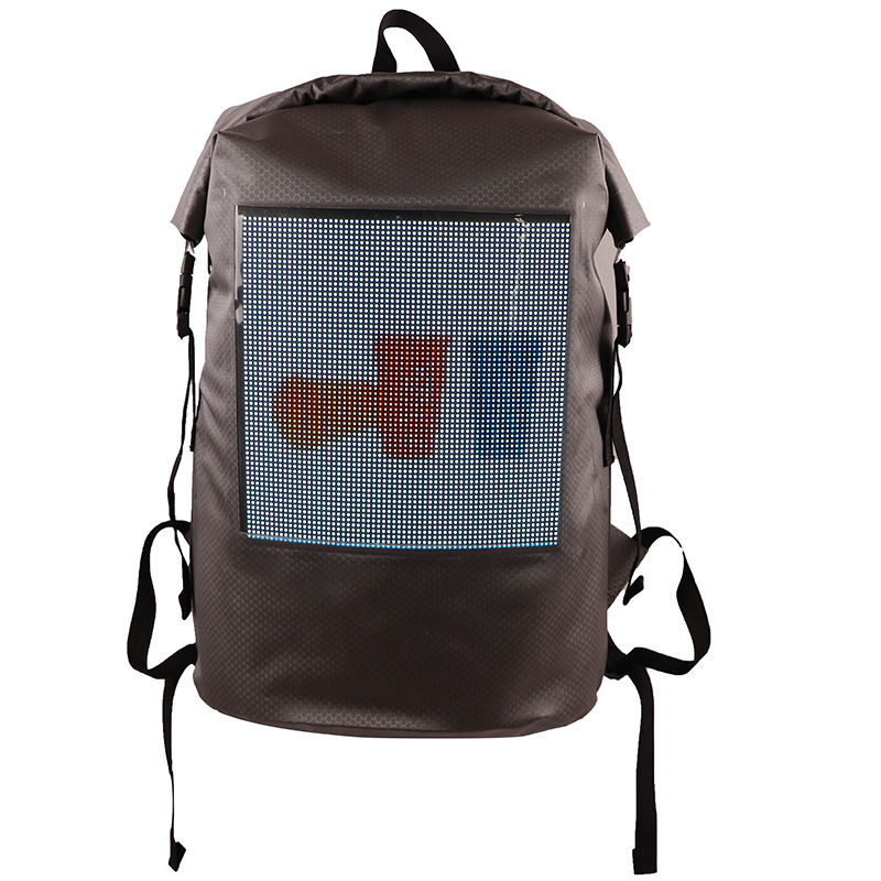 Outdoor Waterproof Backpack Portable WIFI Version LED Light Screen Waterproof Backpack for Night Travel, Wear-resistant