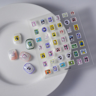 Internet Celebrity Stamps Three-dimensional Nail Art Stickers Children's DIY Nail Decoration Stickers Cute Dog Cat Pattern