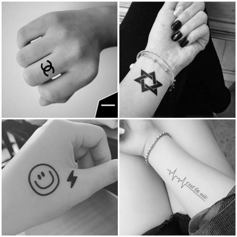 ECG Tattoo Sticker Advanced Sense Ins Tear Mole Six-pointed Star Smiley Waterproof Long-lasting Simulation Sexy Scorpion Sticker