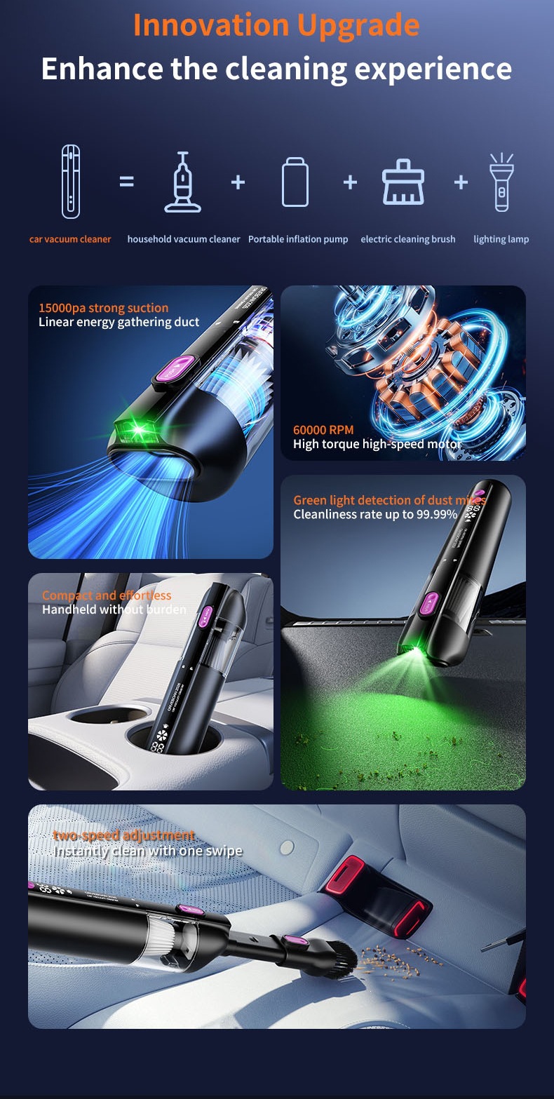 New Car Vacuum Cleaner, Multifunctional, Powerful, Wireless, Super Suction, Handheld, Small, Household, High Power