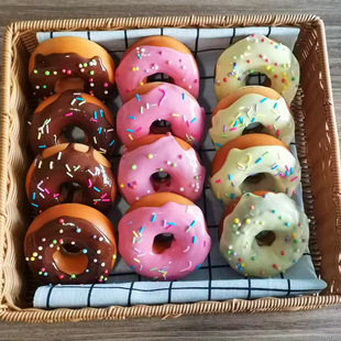 pu simulation bagel donut fake cake bread model furnishings soft decoration breakfast baking photography props