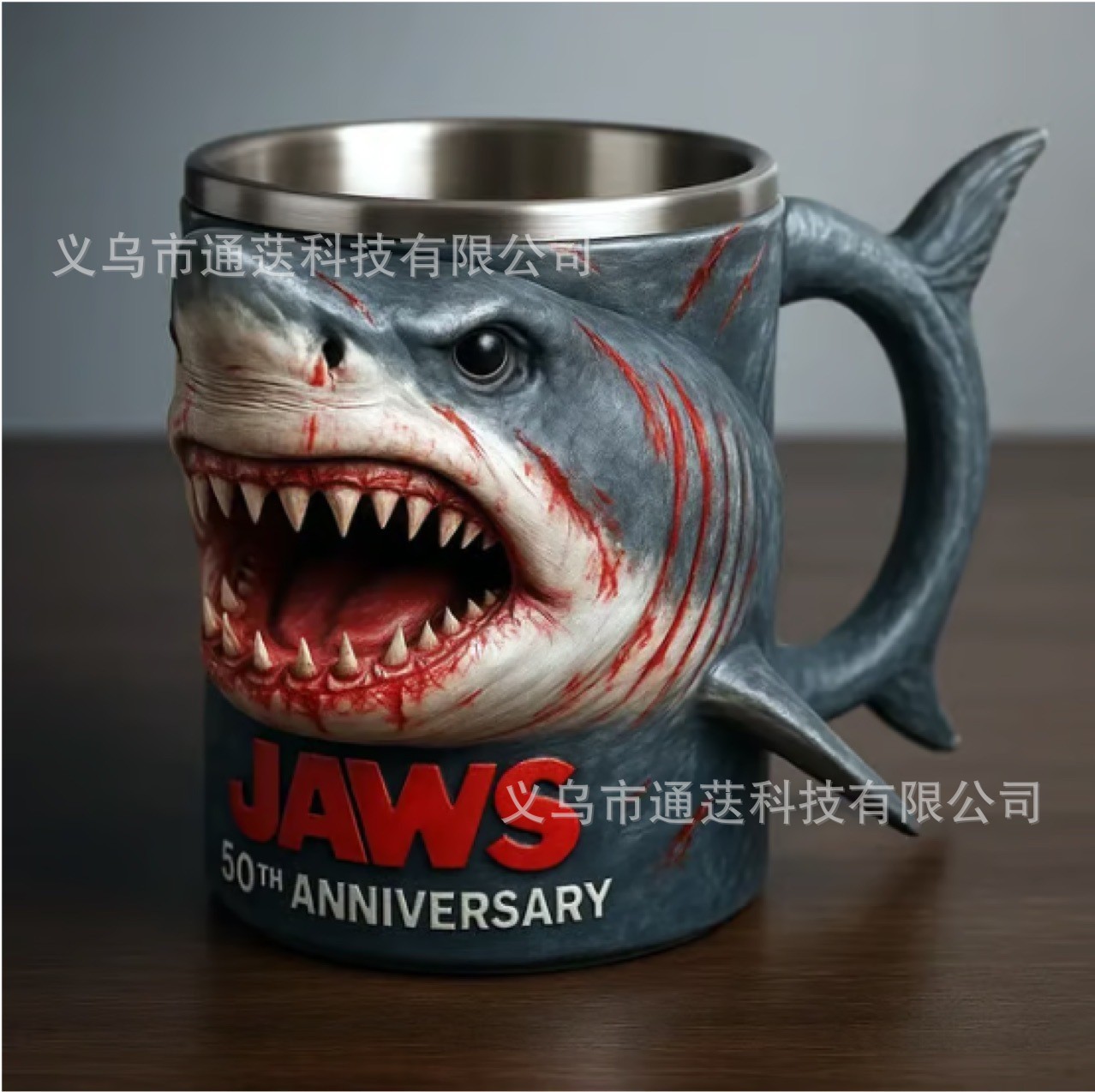 Taza de Tiburón Blanco de Terror Transfronterizo, Taza de Tiburón Blanco, Artesanías de Resina, Adornos de Resina, Nicho de Alta Gama