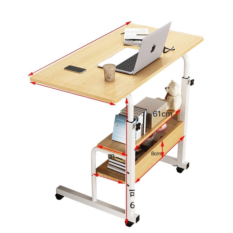 Mesa de elevación mesita de noche móvil simple mesa pequeña dormitorio oficina con estantería Mesa conveniente fábrica al por mayor transfronteriza