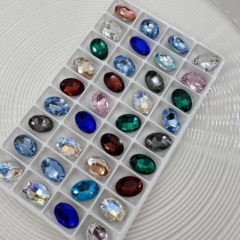 High quality pigeon egg nail diamond jewelry 10*14 large oval crystal glass DIY necklace hairpin clothing accessories High quality pigeon egg nail diamond jewelry 10*14 large oval crystal glass DIY necklace hairpin clothing accessories