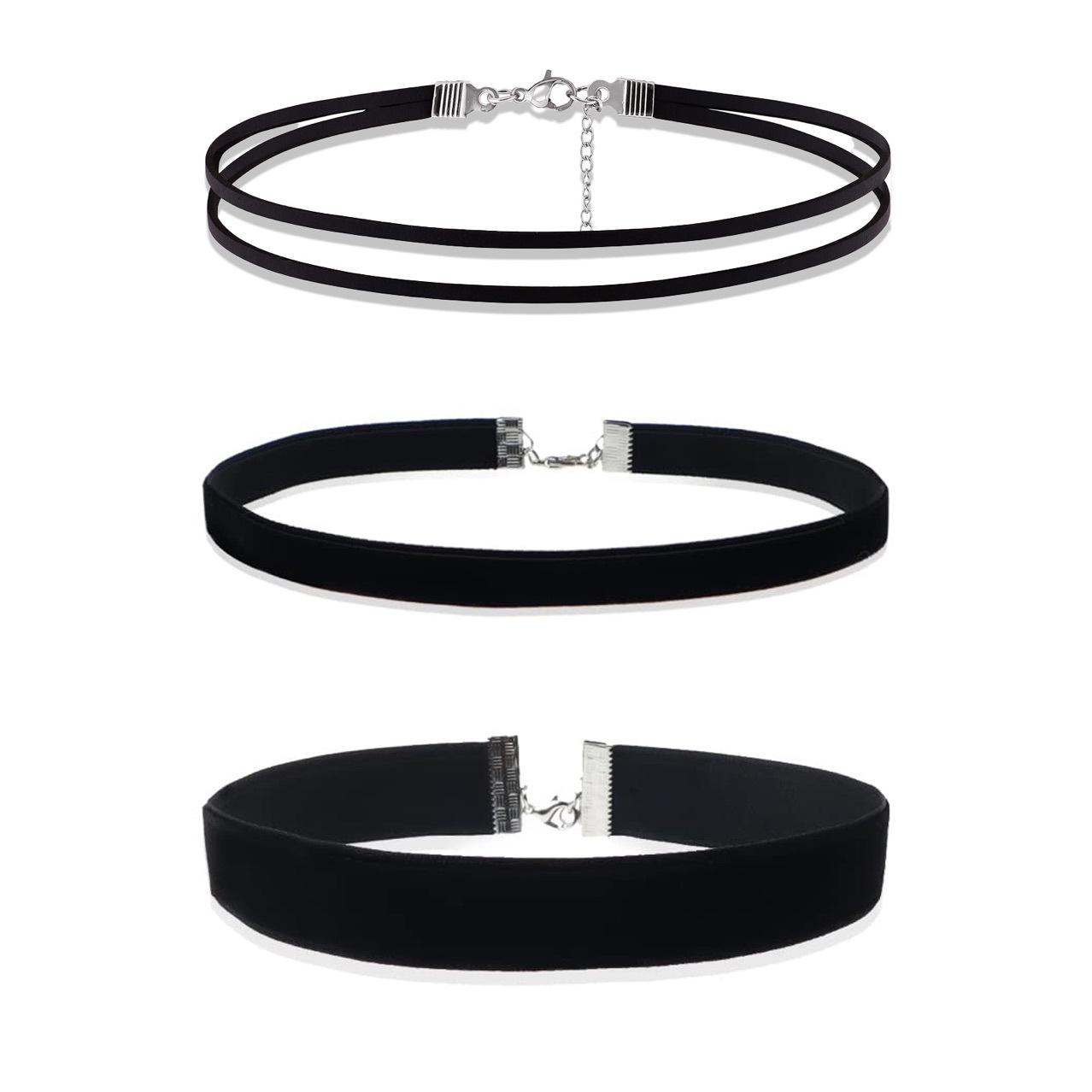 Amazon Cross-Border Ins Black Twist Chinese Geometric Double Layer Korean Velvet Velvet Necklace Jewelry for Women