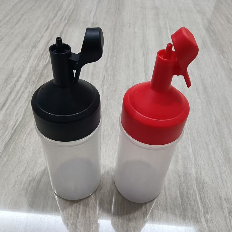 Dc 2340プラスチック押し蓋油瓶押し味噌汁瓶食品級味噌汁瓶トマトサラダ押し分注瓶|undefined