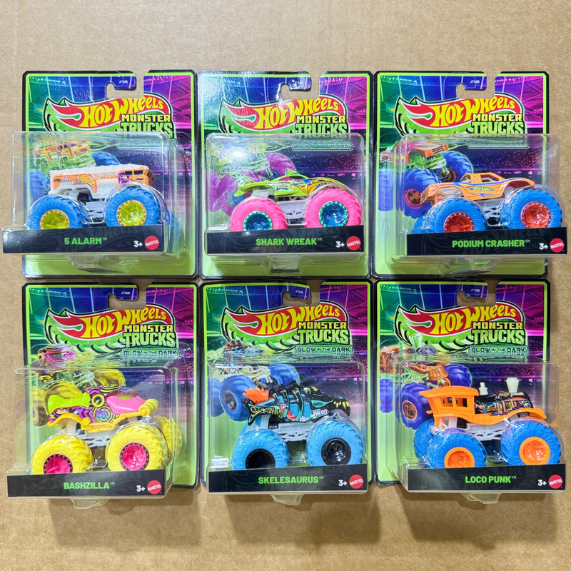 Authentic Hot Wheels Fluorescent Big-Wheeled Car Series Jfx08 Alloy Toy Car Model Boy Gift Toy
