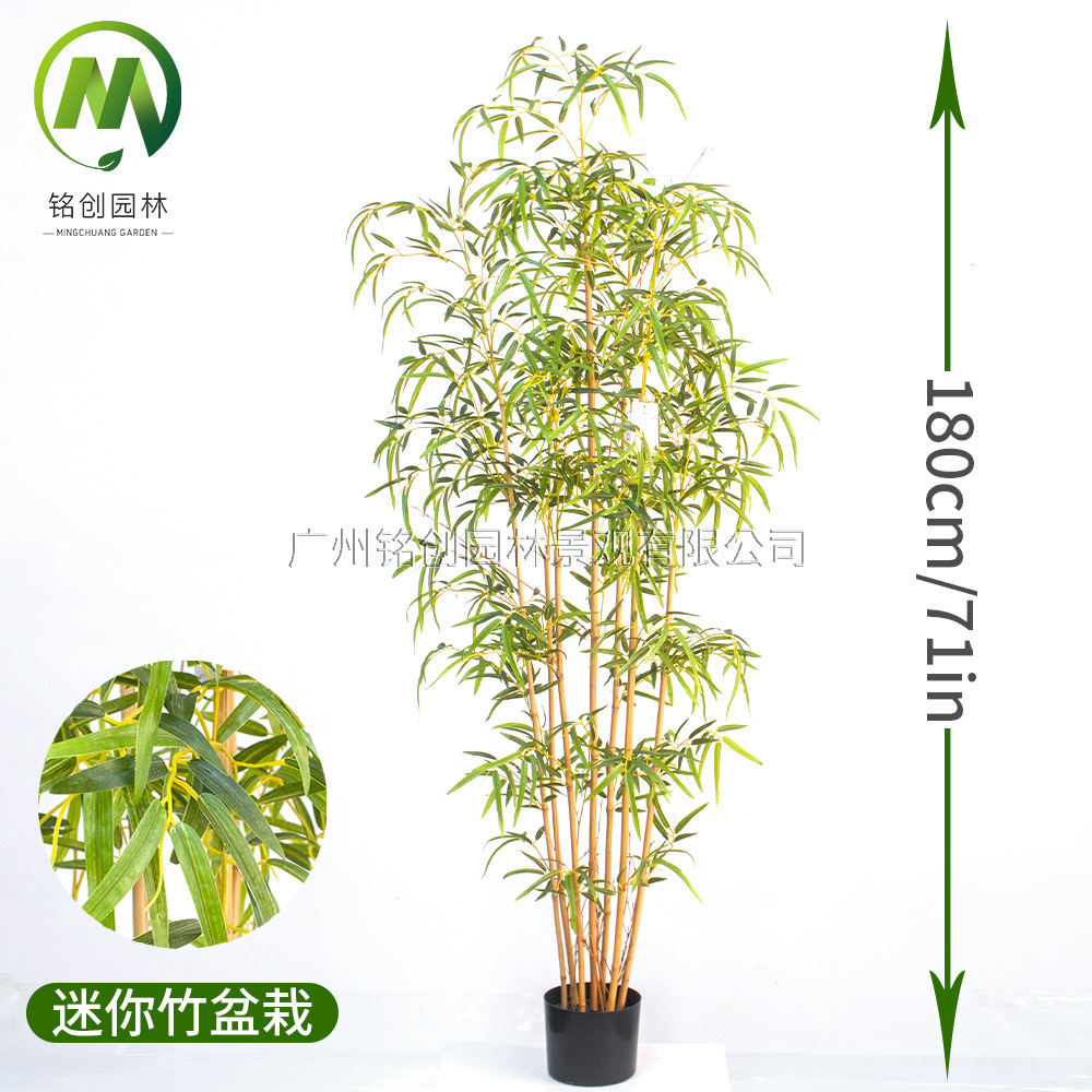 Simulación de plantas verdes y paisajismo Bambú falso Simulación de plantas en macetas Simulación de plantas verdes falsas Paisajes Bambú Bonsai
