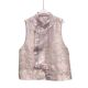 high quality Age-reducing Middle-aged Women's New Chinese Style High-end Style Pink Vertical Collar Vest Jacket Top Spring and Autumn Vest