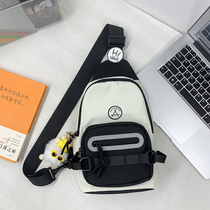 Bolsa de mensajero para niños de estilo coreano bolsa de pecho para niños guapos de moda bolsa de lona de gran capacidad para hombres y niñas