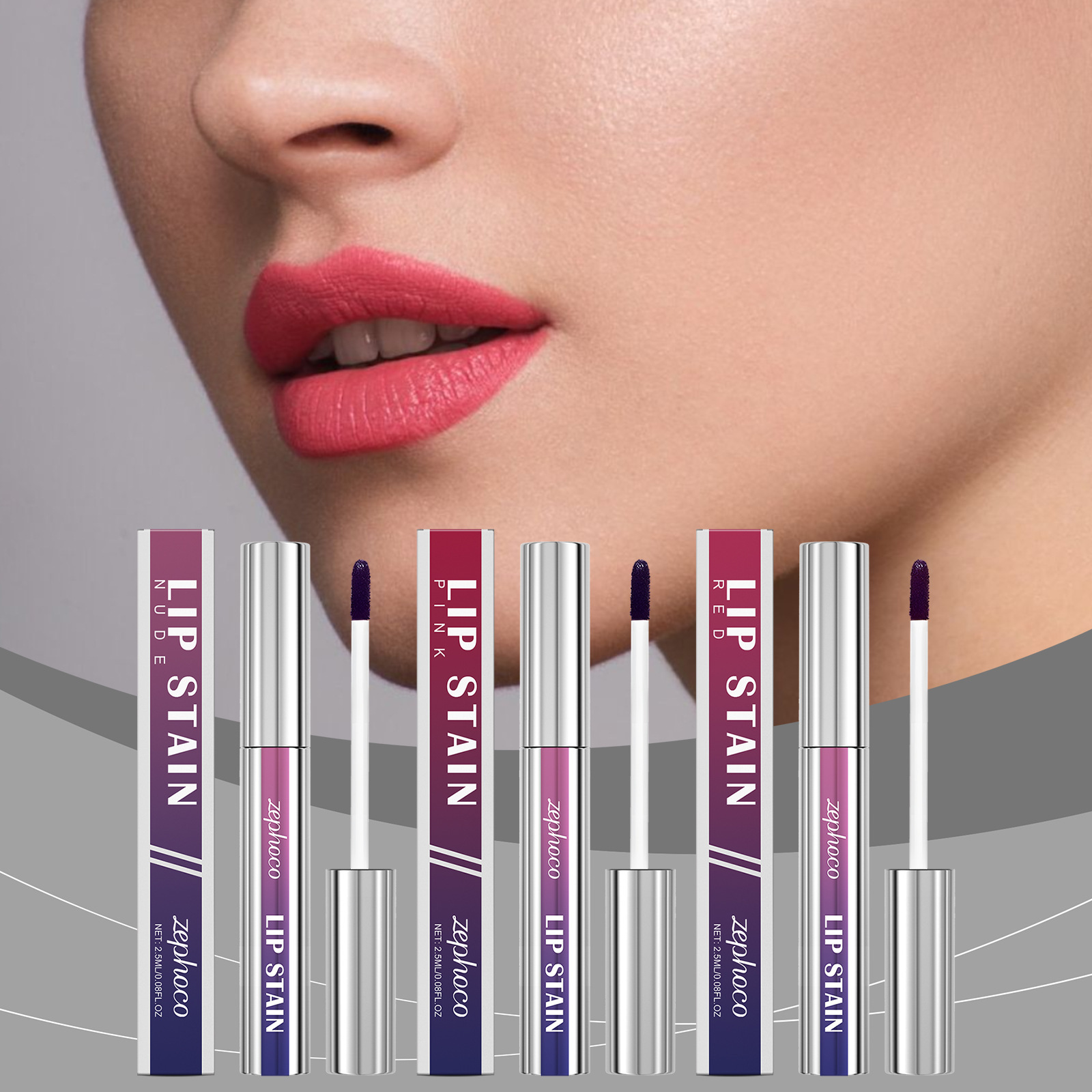 Zephoco Matte Tear Lip Glaze Series Nutriente y protector de labios, hidratación y maquillaje de color natural y duradero