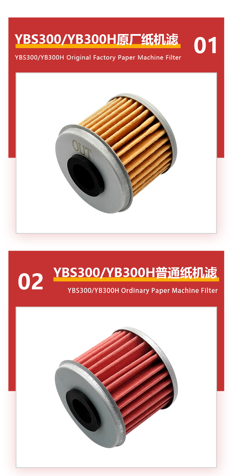 Zongshen Nc250/300/450 Loncin Yb300H/Ybs300 Off-Road Motorcycle Oil Filter Element