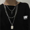 Brand necklace suitable for men and women, set for beloved hip-hop style, accessory, internet celebrity, 3 piece set