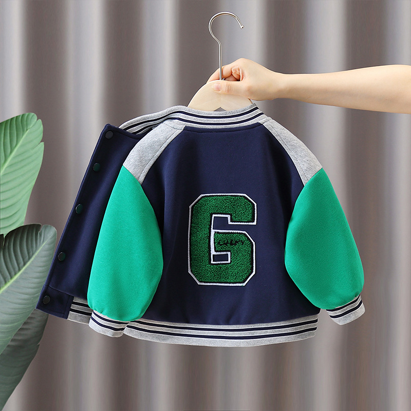 5905 chaqueta de otoño para niños 2025 nueva ropa de primavera y otoño para niños chaqueta coreana traje de béisbol casual de bebé guapo