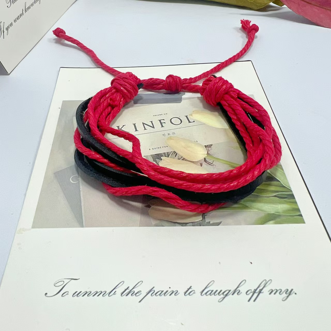 woven polyurethane universal retro bracelet for men and women