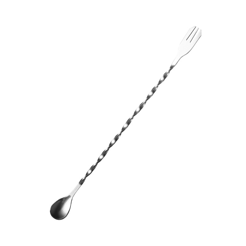 Cocktail mixing stick stainless steel drop-shaped