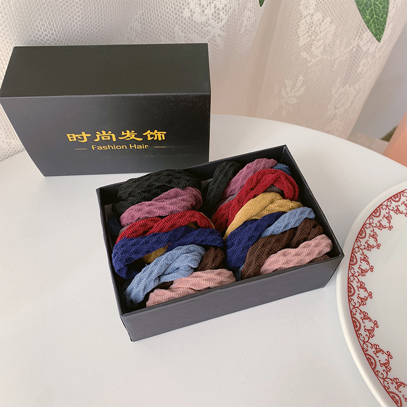 Cuerda de cabeza gruesa banda de goma toalla banda de pelo de las mujeres alta elástica duradera banda de goma sin costura temperamento simple cuerda de lazo de pelo diario