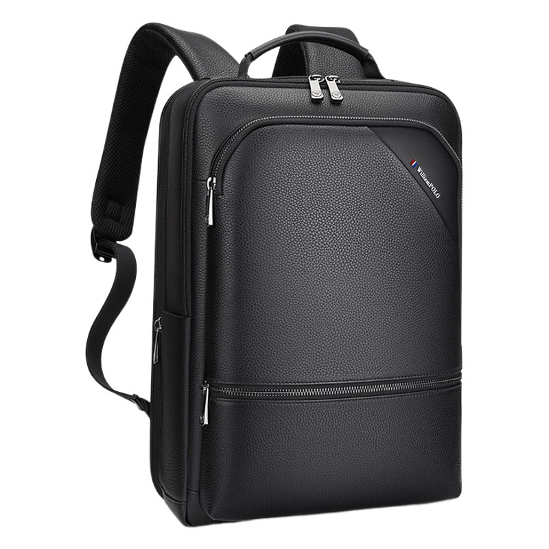 King Paul Men Backpack Leather Backpack 15.6 Inch Computer Backpack Waterproof Business Travel Backpack