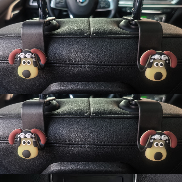 Coche trasero cabeza perro 3D 3D pegatinas de silicona coche gancho coche multi-asiento coche gancho asiento trasero gancho