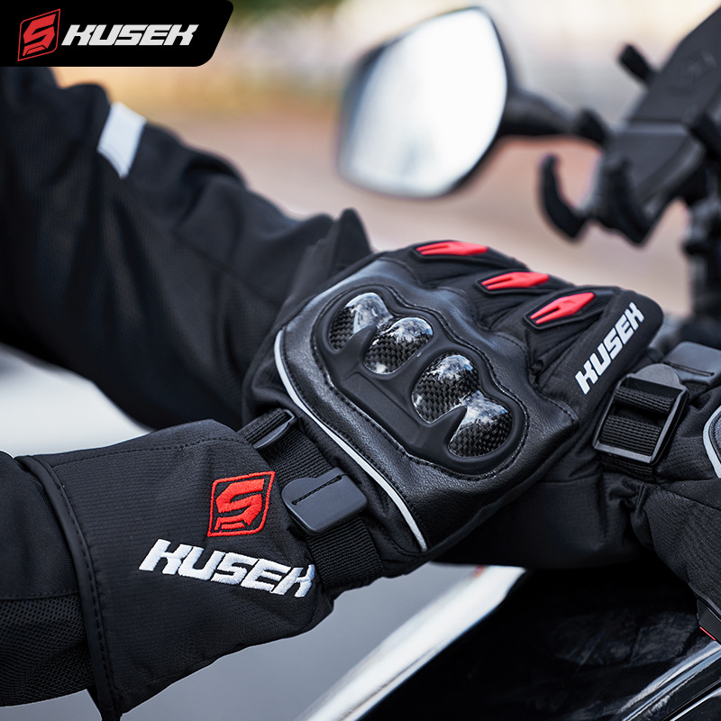 Guantes de motocicleta KUSEK para equipos de carreras de motocicleta al aire libre Guantes de invierno a prueba de caídas y frío