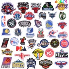 籃球隊logo刺繡布貼徽章衣服補丁貼 球隊標誌刺繡徽章隊徽3個裝