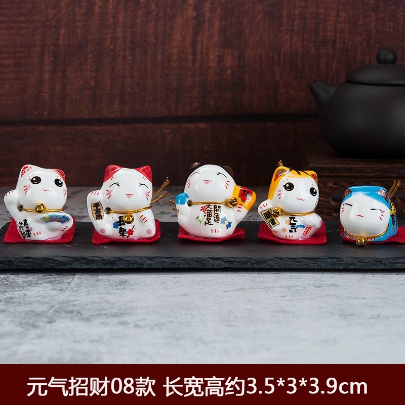 Gato afortunado decoración del coche tamaño pequeño mini lindo gato decoración del coche decoración traje decoración de la seguridad del coche