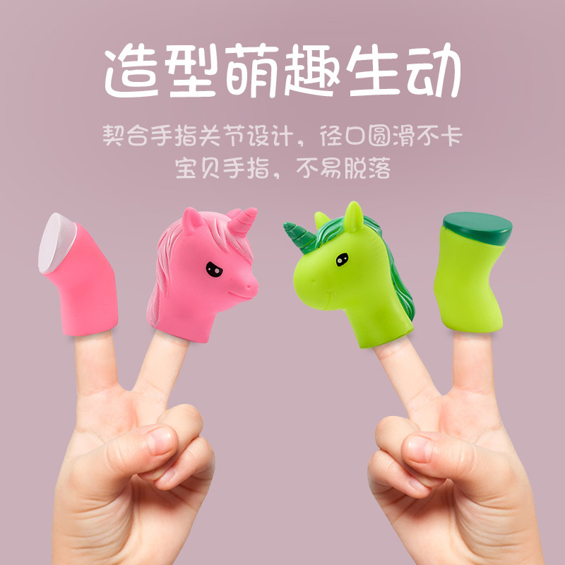 搪胶手指玩偶动物公仔卡通玩具亲子互动儿童玩具电商跨境工厂直销