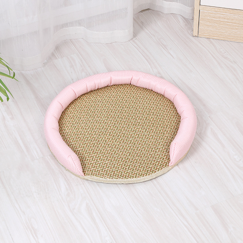 Nido redondo de seda de hielo de verano, nido para mascotas, nido para gatos, mascota, alfombra de hielo para mascotas, nido para perros, nido fresco, fábrica de suministros para mascotas al por mayor
