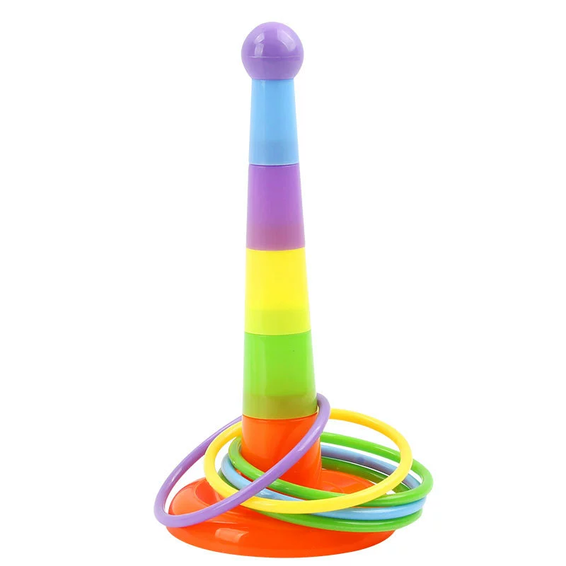 Stacking Ring Toy, красочная семейная сборка из 5 колец, 16 см, развивающая игра антистресс для малыша и родителей