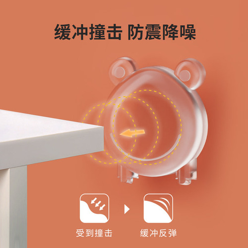 Thickened transparent anti-collision pad silicone door lock anti-collision sticker door suction punch-free door handle cushion pad wholesale