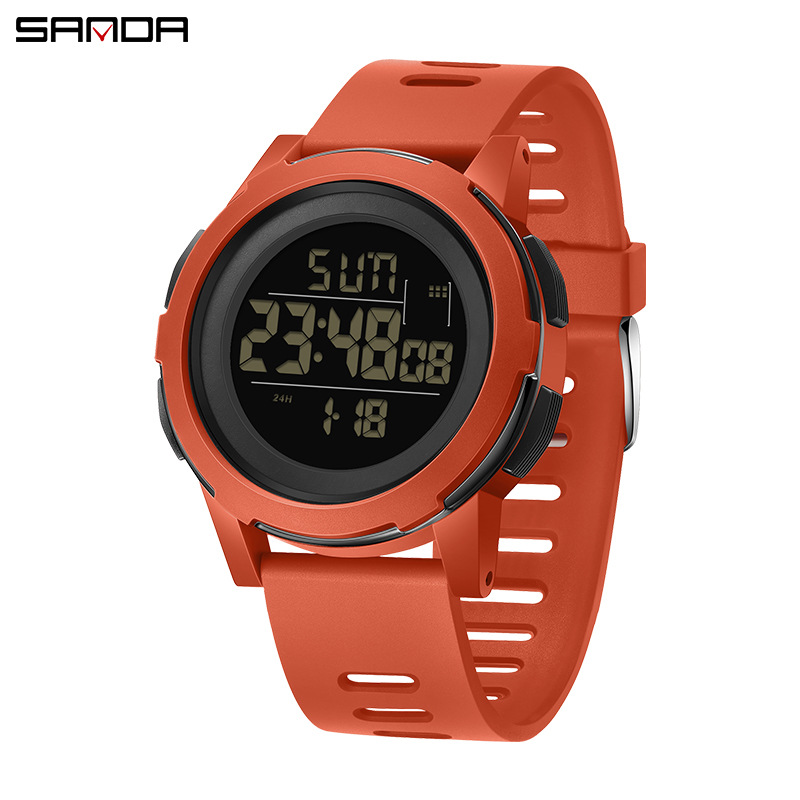 Sanda2188 reloj electrónico de pantalla única tendencia de moda coreana luz nocturna despertador impermeable reloj electrónico 2188